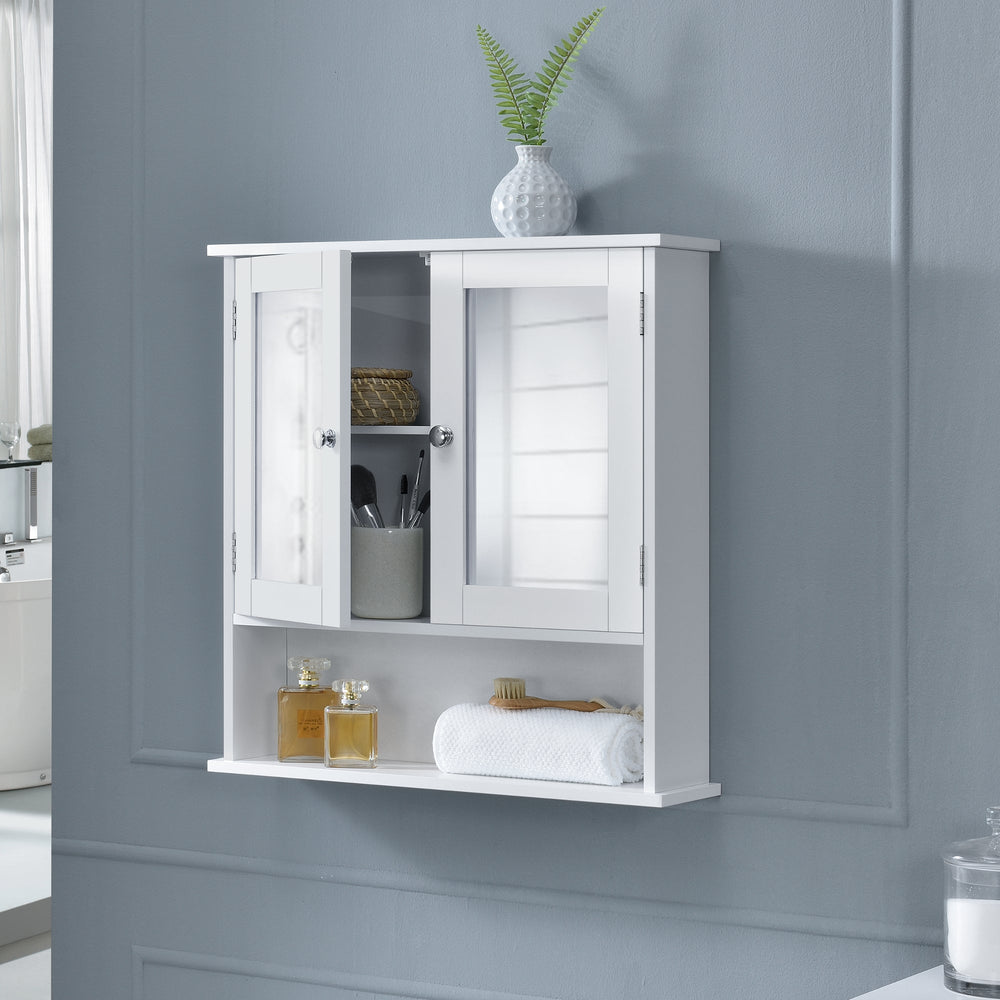 Badezimmerschrank Locust 58x56x13 cm Weiß [en.casa] - premiumXL