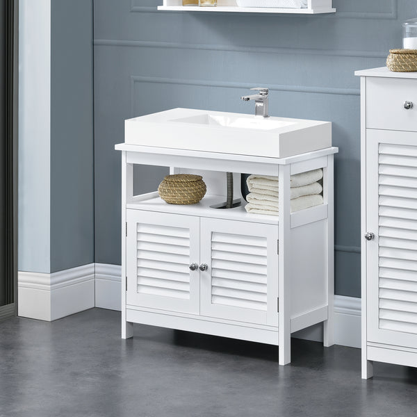 Dulap baie Dalia pentru chiuvete montabile pe blat 60 x 60 x 30 cm alb [en.casa]