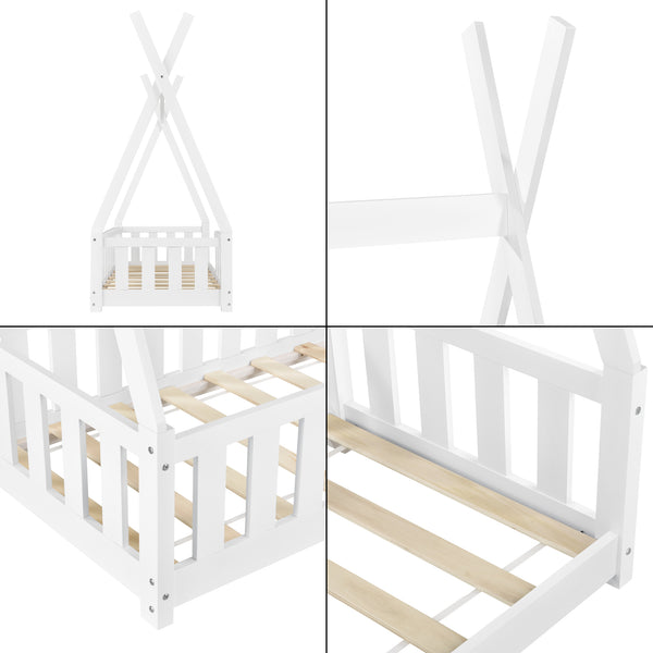 Pat copii Patricia design cort indian alb [en.casa]