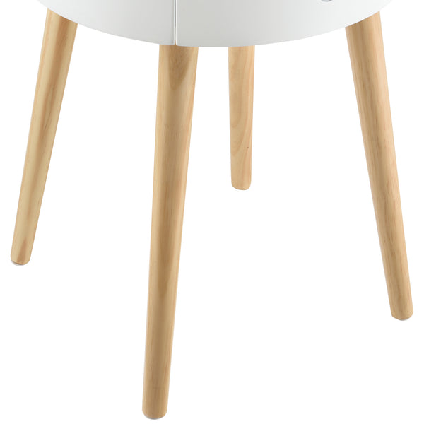 Masuta living Onix alb rotunda [en.casa]