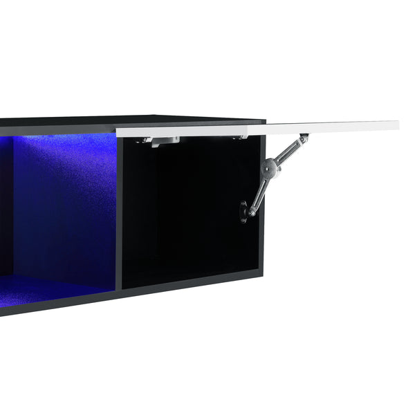 Dulap perete Thabong cu 2 usi si iluminare LED multicolor [en.casa]