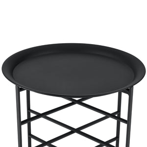 Masuta cafea Gandia cu blat detasabil metal negru [en.casa]