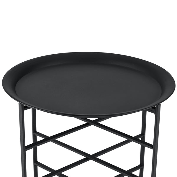 Masuta cafea Gandia cu blat detasabil metal negru [en.casa]