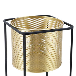 Suport plante Mettet 2 bucati masuri diferite metal negru/auriu  [en.casa]