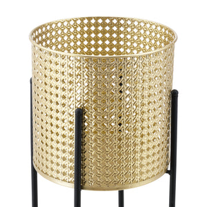 Suport plante Mol 2 bucati metal negru/auriu masuri diferite [en.casa]
