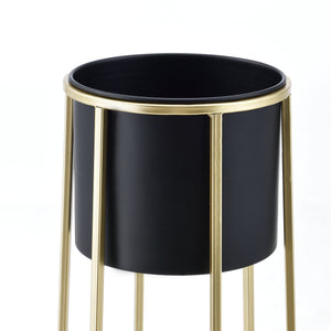 Suport plante Macon 2 bucati metal negru/auriu masuri diferite [en.casa]