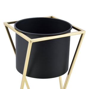 Suport plante Mons 2 bucati metal negru/auriu masuri diferite [en.casa]