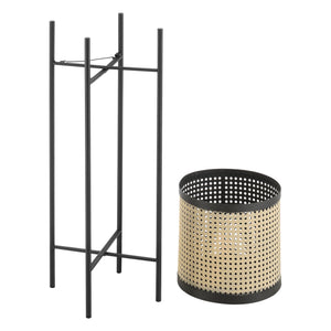 Suport flori Colfontaine set 2 bucati masuri diferite negru/bej nisip [en.casa]