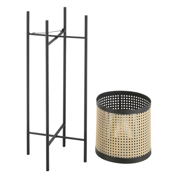 Suport flori Colfontaine set 2 bucati masuri diferite negru/bej nisip [en.casa]