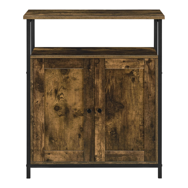 Comoda Aremark cu 2 usi 79 x 60 x 30 cm efect lemn nuanta inchisa [en.casa]