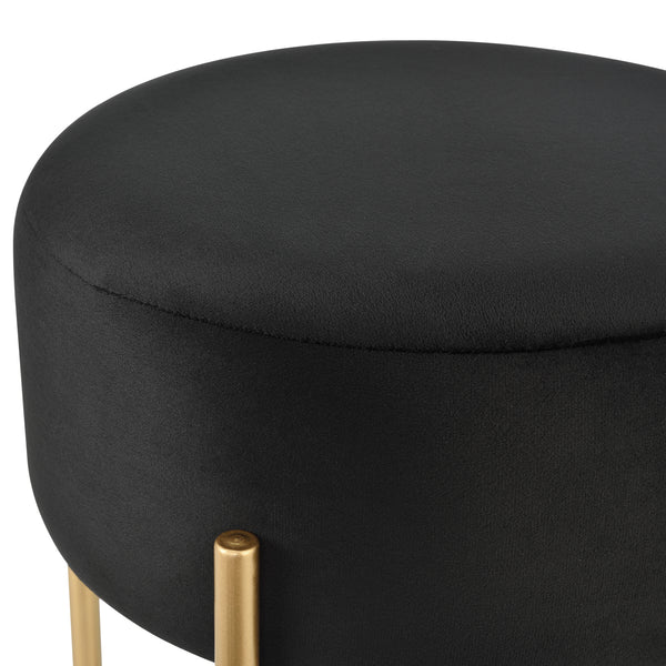 Taburet Kungalv 44 x 35 cm metal/bumbac negru/galben aramiu [en.casa]