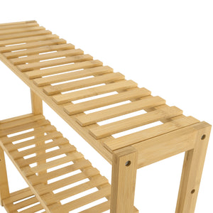 Raft bambus cu 3 polite Örnsköldsvik culoarea lemnului natur [en.casa]