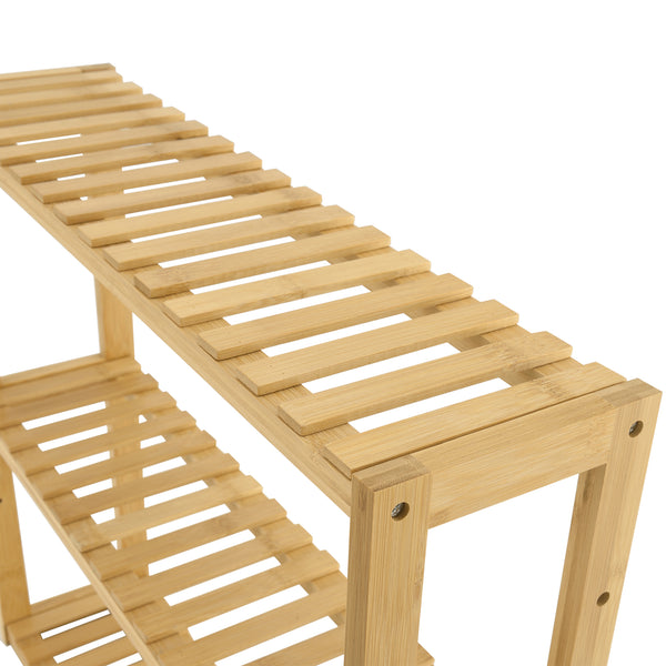 Raft bambus cu 3 polite Örnsköldsvik culoarea lemnului natur [en.casa]