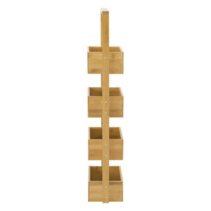 Raft uz casnic din bambus 4 compartimente depozitare Bardu 88 cm [en.casa]