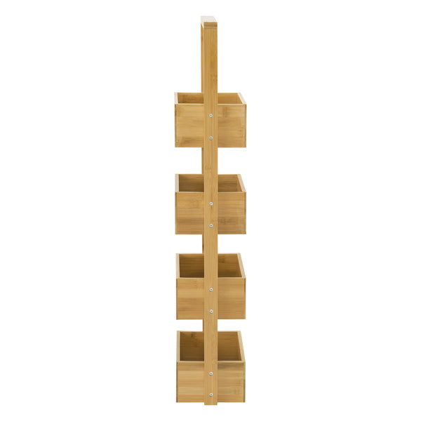 Raft uz casnic din bambus 4 compartimente depozitare Bardu 88 cm [en.casa]