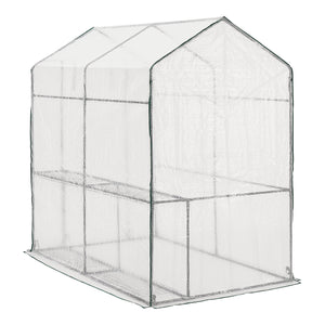 Solar gradina cu rafturi Oosterhout 120 x 186 x 190 cm transparent [en.casa]