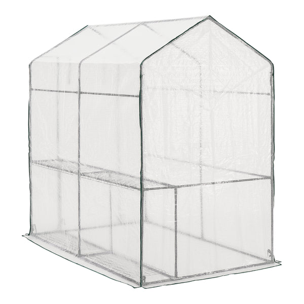 Solar gradina cu rafturi Oosterhout 120 x 186 x 190 cm transparent [en.casa]