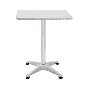 Masa bistro bar patrata Jarpen 115 cm argintiu cu blat pliabil [en.casa]