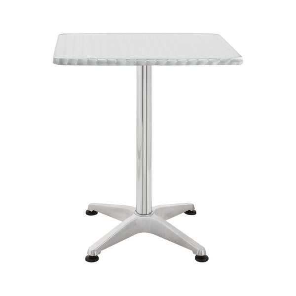 Masa bistro bar patrata Jarpen 115 cm argintiu cu blat pliabil [en.casa]