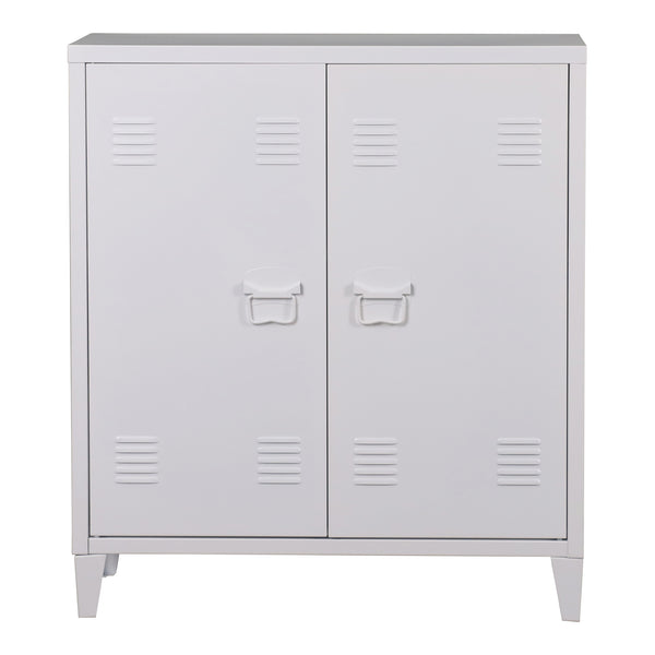 Dulap metalic Oripaa 90 x 80 x 33 cm otel alb [en.casa]