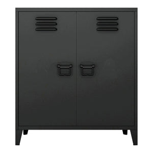 Dulap metalic Oripaa 90 x 80 x 33 cm otel negru mat [en.casa]