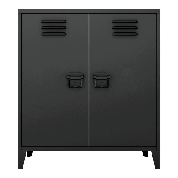 Dulap metalic Oripaa 90 x 80 x 33 cm otel negru mat [en.casa]