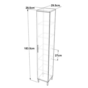 Dulap înalt Lieto cu 6 rafturi 183,5 x 29,5 x 29,5 cm Stejar gri [en.casa]