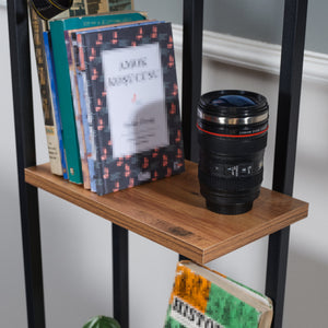 Raft de sine statator Bjergsted 150x36x21cm negru/efect nuc [en.casa]