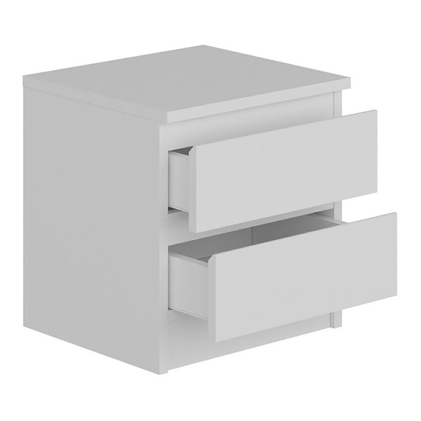 Noptiera cu 2 sertare Fuglebjerg 42x40x37cm pal alb [en.casa]