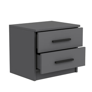Noptiera cu 2 sertare Fanø 47x50x40cm pal antracit [en.casa]