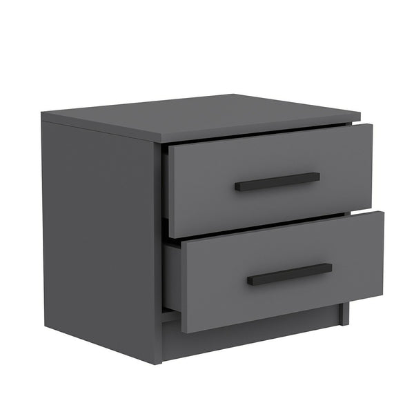 Noptiera cu 2 sertare Fanø 47x50x40cm pal antracit [en.casa]