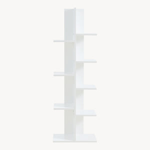 Raft carti Rodekro 122 x 40 x 20 cm alb cu 9 polite depozitare [en.casa]
