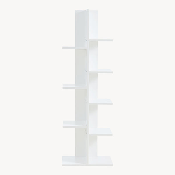 Raft carti Rodekro 122 x 40 x 20 cm alb cu 9 polite depozitare [en.casa]