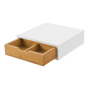Cutie cu sertare Vieremä 9x30x31cm Alb/Aspect bambus [en.casa]