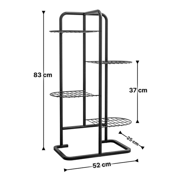 Suport plante Pedersöre 83x52x25cm metal negru [en.casa]