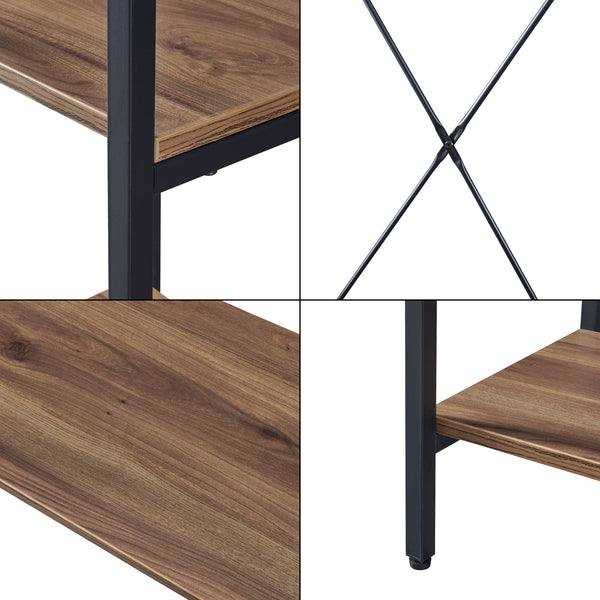 Cuier Hvidovre 170x100x35 cm Negru/Culoarea lemnului [en.casa]