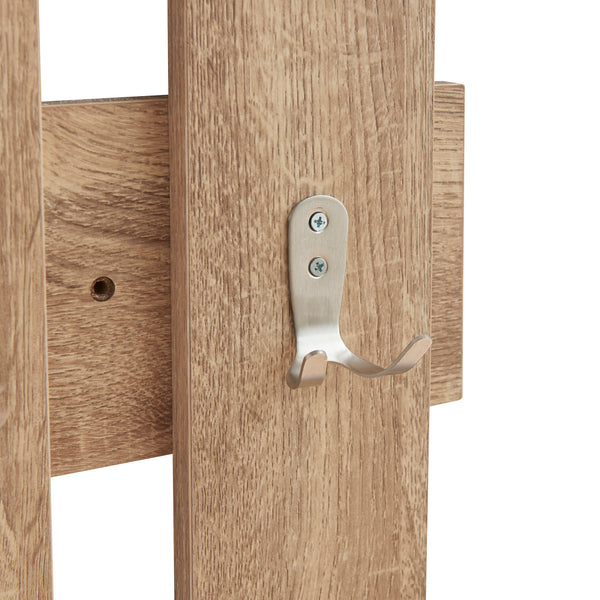 Cuier de perete Raseborg 80x60x3cm cu 16 agatatori [en.casa]