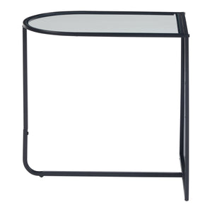 Masuta Ulvik 50x50x35cm metal sticla negru [en.casa]