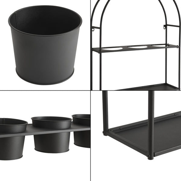 Raft de perete Merikarvia 65x52x15cm negru [en.casa]