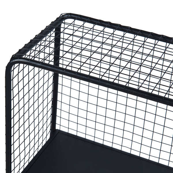 Raft de sine statator Volda 90x50x19cm metal negru [en.casa]
