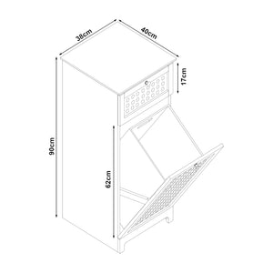 Dulap baie cu cos pentru rufe Karlsøy 90x38x40cm alb [en.casa]