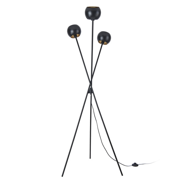 Lampadar Nykvarn 161cm 3xE14 max 40W negru/auriu [lux.pro]