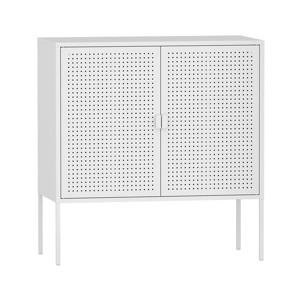 Comoda Castelli  82,5 x80x40cm otel alb [en.casa]