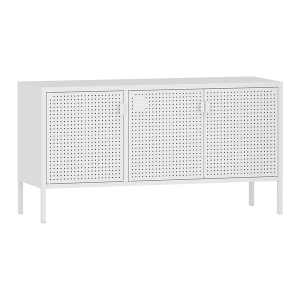 Dulap TV Castelli  114x40x60cm otel alb [en.casa]