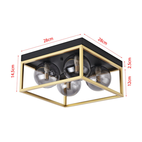 Plafoniera Widnes negru/auriu [lux.pro]