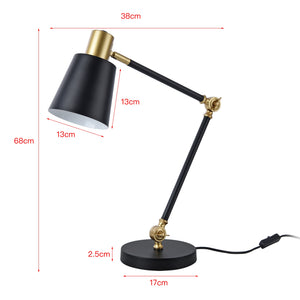 Lampa de masa Abergele negru/auriu/alb [lux.pro]