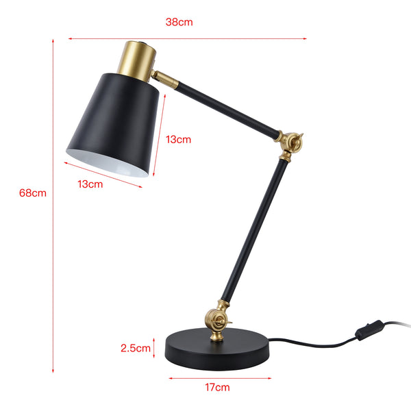 Lampa de masa Abergele negru/auriu/alb [lux.pro]