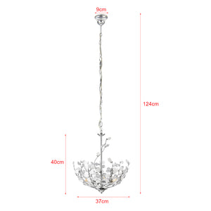 Lustra inaltime reglabila Ampthill 124cm 3x E14 40W metal plastic culoarea cromului [lux.pro]