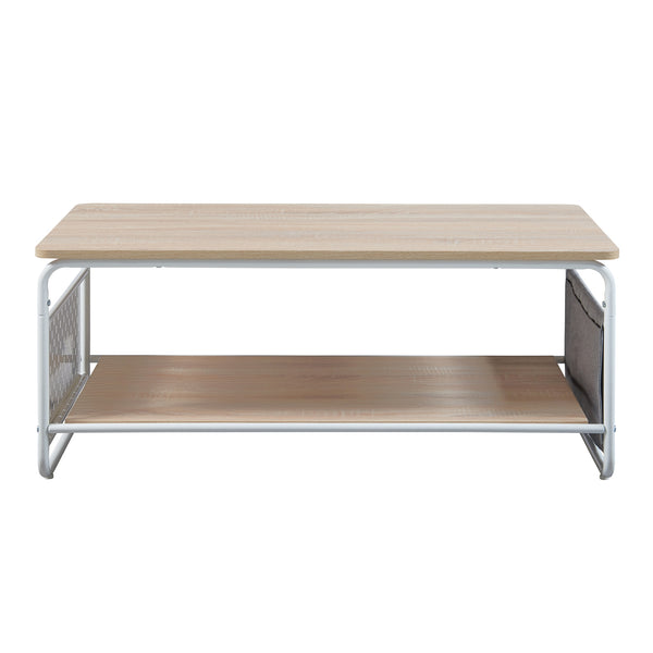 Masuta cafea Dyrøy 100x50x43cm alb stejar gri [en.casa]