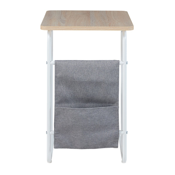 Masuta laptop Dyrøy 56x48x37cm alb stejar gri [en.casa]